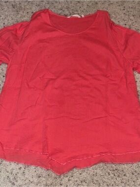 Soft Surroundings pink coral blouse with  3/4 length sleeves  - Size 1X